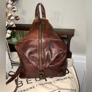 Bed Stu Leather 3 In 1 Delta Backpack Shoulder Bag HandBag Teak Rustic MSRP 345